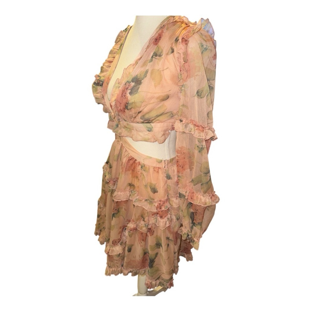 Vici Peach Floral Mini Dress - Picture 7 of 13